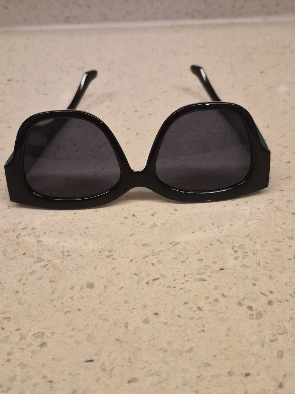 Gucci Black Oversized Square Sunglasses with Dark Grey Lenses